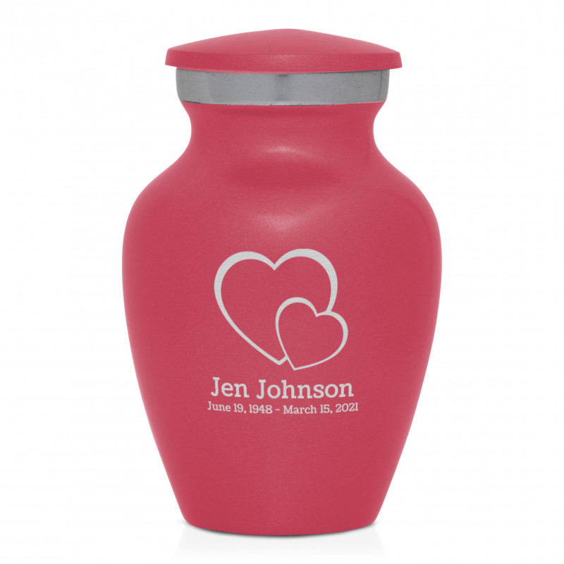 Loving Hearts Keepsake Urn - Rose Pink