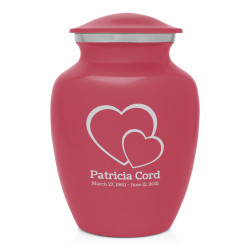 Loving Hearts Sharing Urn - Rose Pink