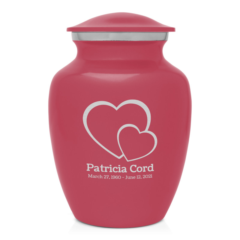 Loving Hearts Sharing Urn - Rose Pink