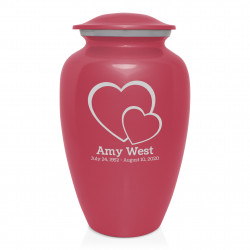Loving Hearts Cremation Urn - Rose Pink