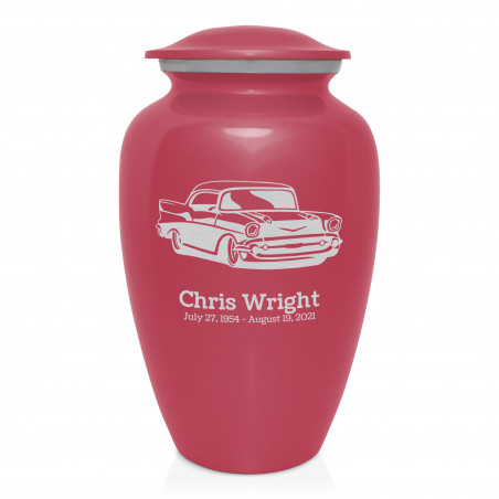 Classic Car Cremation Urn - Rose Pink
