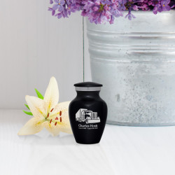 Semi Truck Keepsake Urn - Jet Black