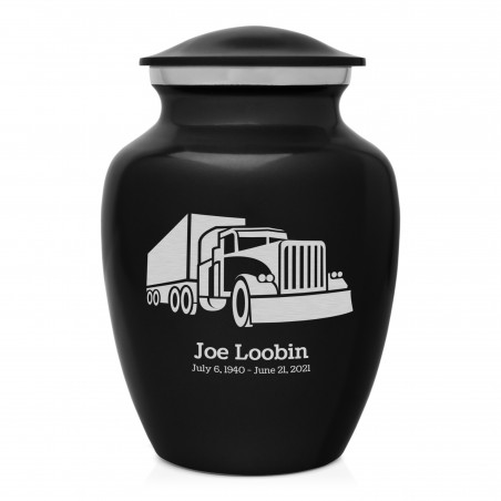 Semi Truck Sharing Urn - Jet Black