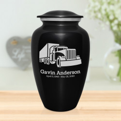 Semi Truck Cremation Urn - Jet Black