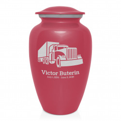 Semi Truck Cremation Urn - Rose Pink