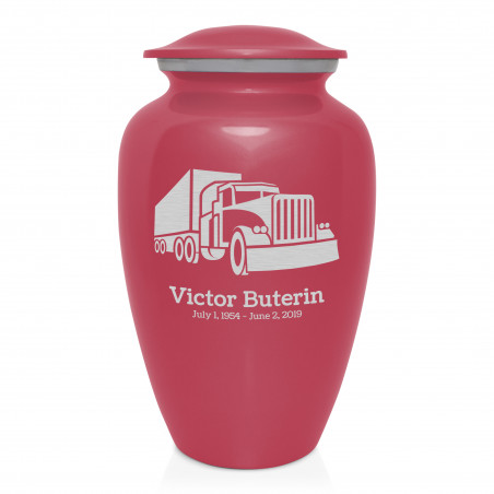 Semi Truck Cremation Urn - Rose Pink