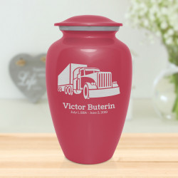 Semi Truck Cremation Urn - Rose Pink