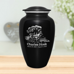 Train Cremation Urn - Jet Black