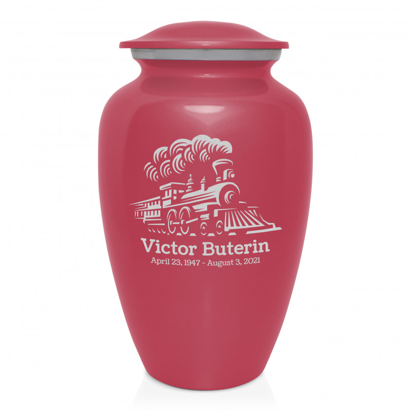Train Cremation Urn - Rose Pink