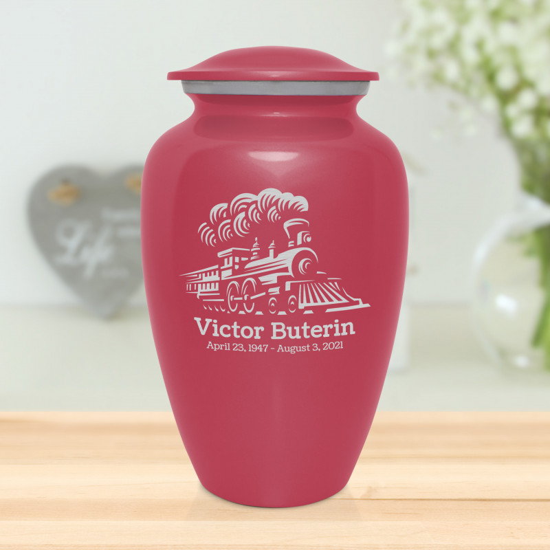 Train Cremation Urn - Rose Pink