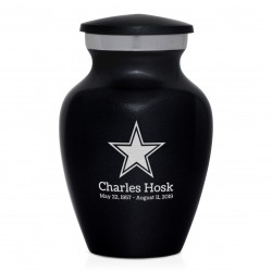 Dallas Star Keepsake Urn - Jet Black