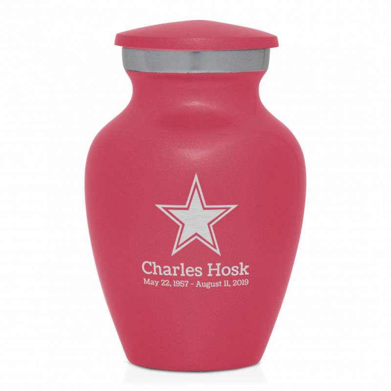 Dallas Star Keepsake Urn - Rose Pink