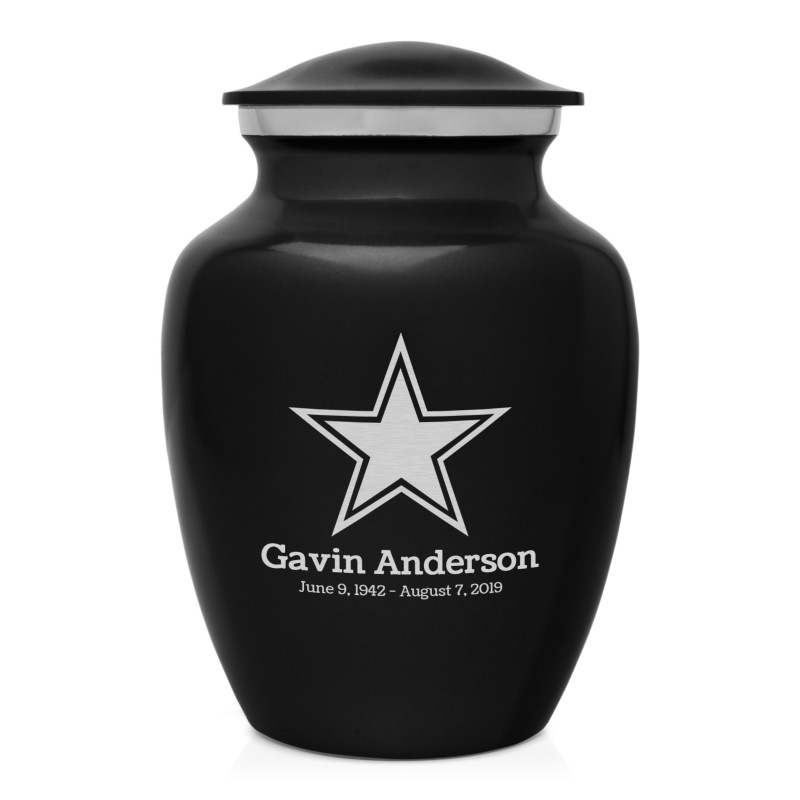 Dallas Star Sharing Urn - Jet Black
