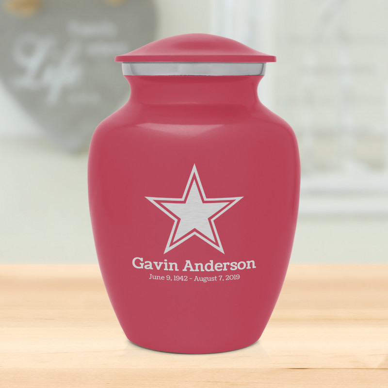 Dallas Star Sharing Urn - Rose Pink