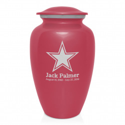 Dallas Star Cremation Urn - Rose Pink