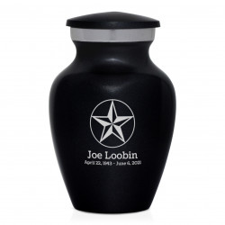 Texas Star Keepsake Urn - Jet Black