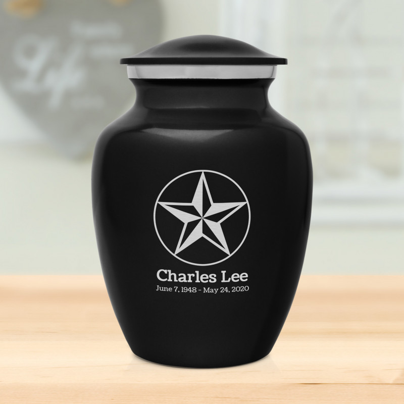 Texas Star Sharing Urn - Jet Black