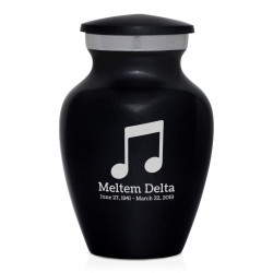 Music Note Keepsake Urn - Jet Black