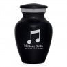Music Note Keepsake Urn - Jet Black