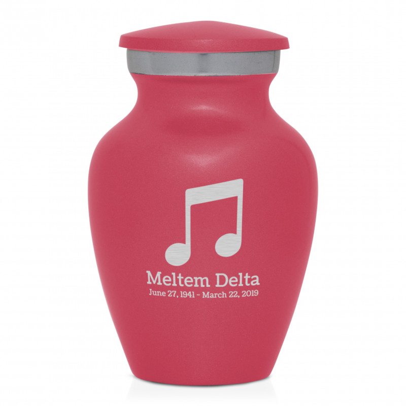 Music Note Keepsake Urn - Rose Pink