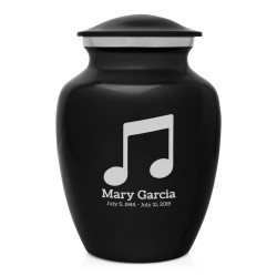 Music Note Sharing Urn - Jet Black