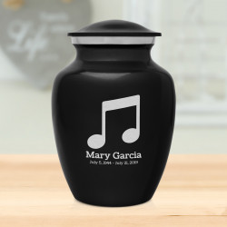 Music Note Sharing Urn - Jet Black
