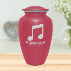 Music Note Cremation Urn - Rose Pink