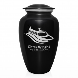 Cruise Ship Cremation Urn - Jet Black