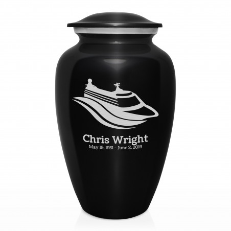 Cruise Ship Cremation Urn - Jet Black