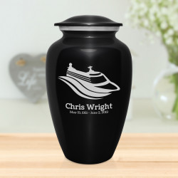 Cruise Ship Cremation Urn - Jet Black