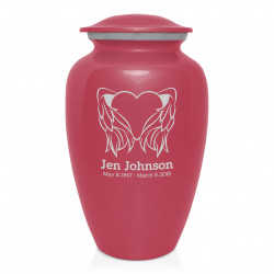 Angel Heart Cremation Urn - Rose Pink
