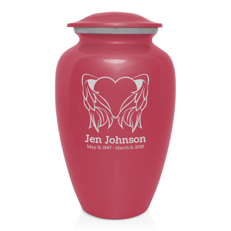 Angel Heart Cremation Urn - Rose Pink