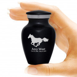 Horse Keepsake Urn - Jet Black