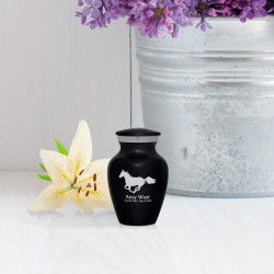Horse Keepsake Urn - Jet Black