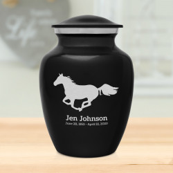 Horse Sharing Urn - Jet Black