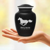 Horse Sharing Urn - Jet Black
