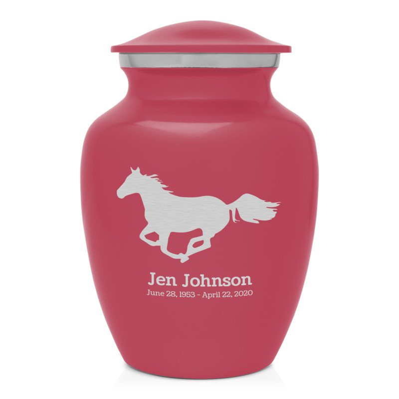 Horse Sharing Urn - Rose Pink