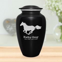 Horse Cremation Urn - Jet Black