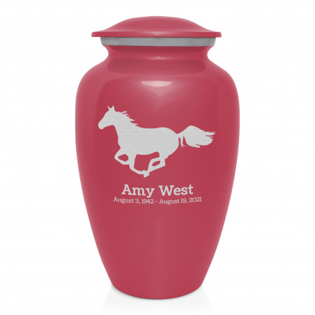 Horse Cremation Urn - Rose Pink