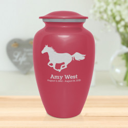 Horse Cremation Urn - Rose Pink