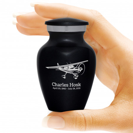 Airplane Keepsake Urn - Jet Black