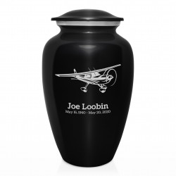 Airplane Cremation Urn - Jet Black