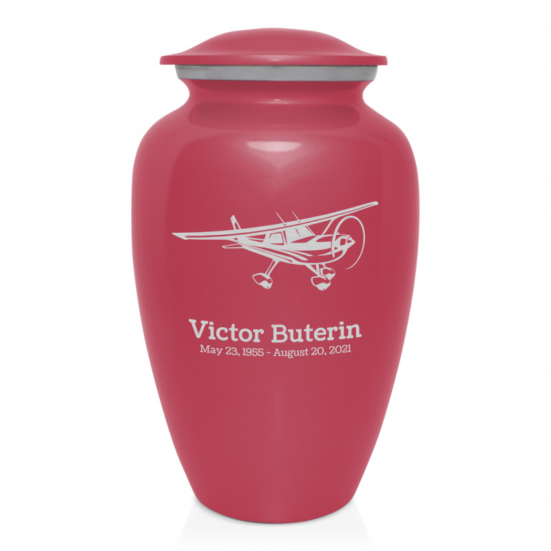 Airplane Cremation Urn - Rose Pink