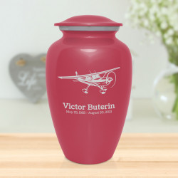 Airplane Cremation Urn - Rose Pink