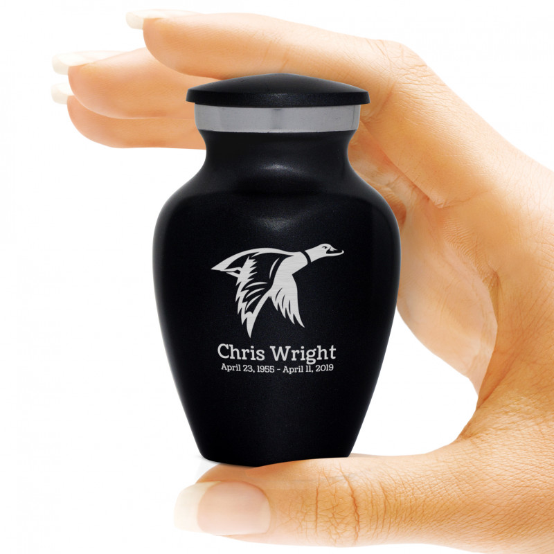 Duck Keepsake Urn - Jet Black