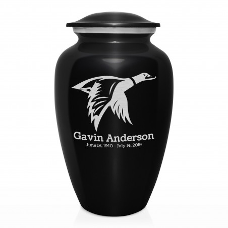 Duck Cremation Urn - Jet Black