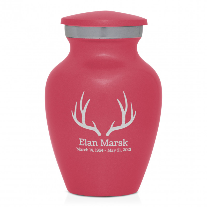 Antlers Keepsake Urn - Rose Pink