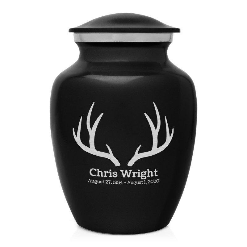 Antlers Sharing Urn - Jet Black