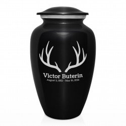 Antlers Cremation Urn - Jet Black