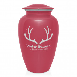 Antlers Cremation Urn - Rose Pink